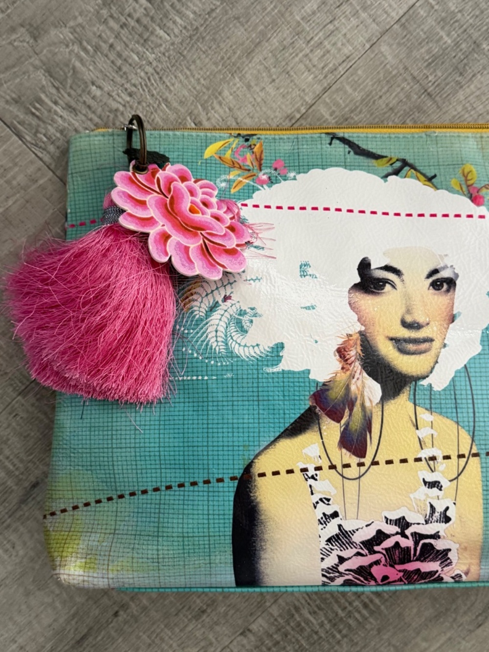 Papaya Art Tasseled Clutch - Picture 6 of 6